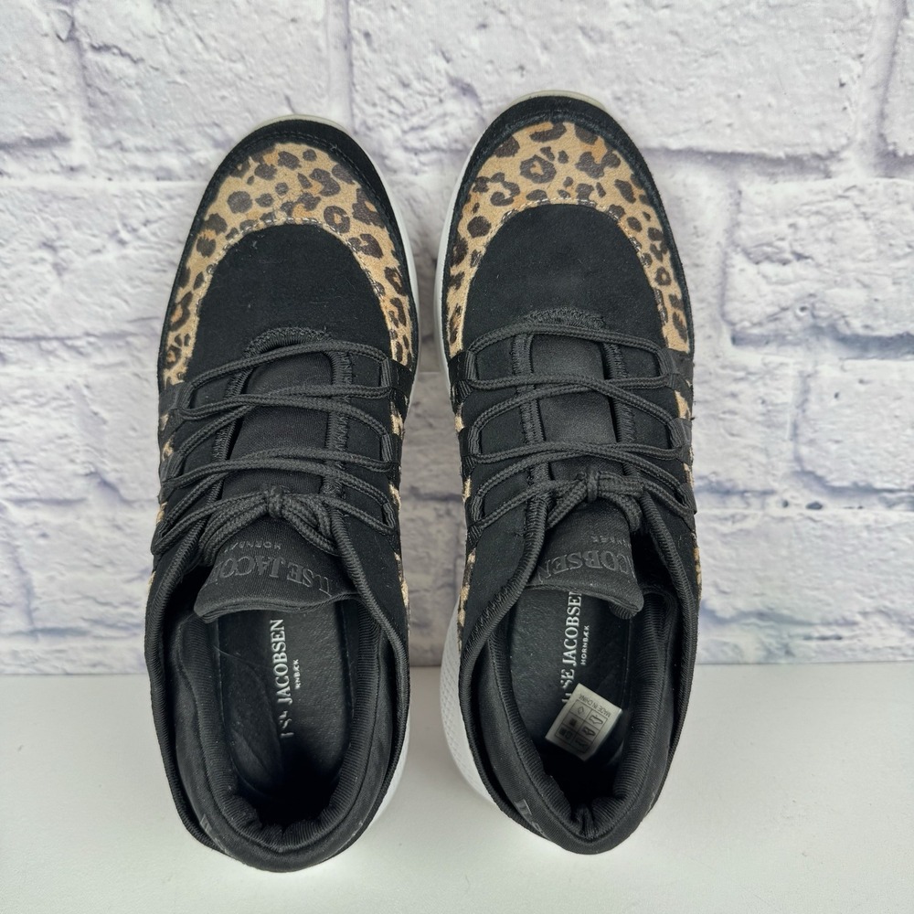 ILSE JACOBSEN Black Leopard Knit Sneaker Shoes EU 39 US 8.5-9 Amber4010 - Picture 10 of 13